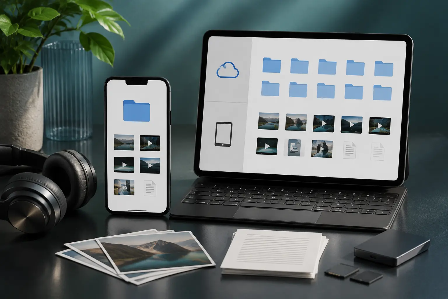 iPhone and iPad displaying an organized Downloads folder in the Files app